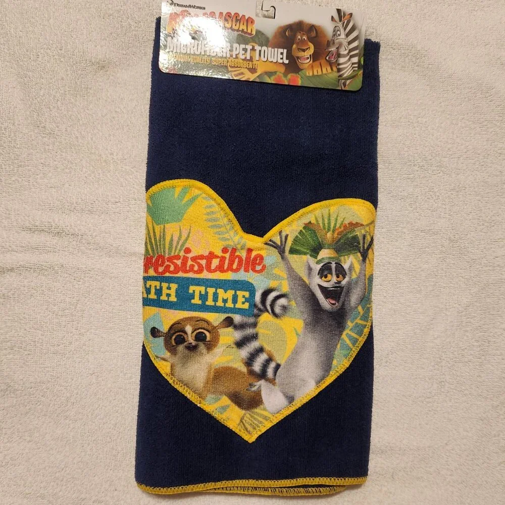 Set of 3 Madagascar Microfiber Pet Towels - NWT